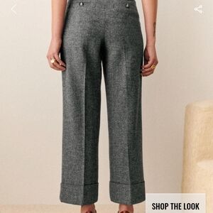 Sezane Gray High-Waisted Cropped Trousers